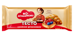 Тесто слоеное дрожжевое По-домашнему, рулон, 500г, крупный план