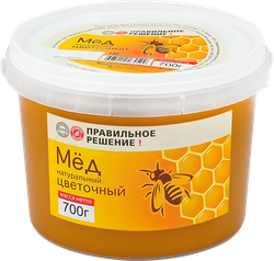 Мед натуральный ПРАВИЛЬНОЕ РЕШЕНИЕ Цветочный, 700г, фото