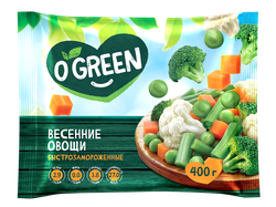 Смесь овощная O`GREEN Весенние овощи, свежемороженая, 400г, вид