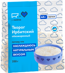 Творог ИРБИТСКИЙ обезжиренный, без змж, 350г, фотография