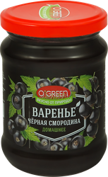 Варенье O`GREEN из черной смородины, 325г, фото