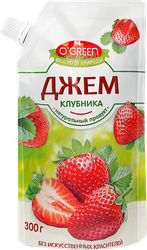 Джем O`GREEN клубничный, 300г, изображение