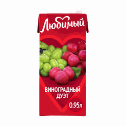 Напиток сокосодержащий ЛЮБИМЫЙ Виноградный дуэт осветленный, 0.95л, детальное фото