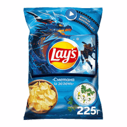 Чипсы картофельные LAY'S Сметана и зелень, 225г, изображение