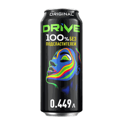 Напиток энергетический DRIVE ME Оригинальный газированный, 0.449л, крупный план