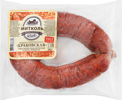 Колбаса полукопченая МИТКОЛЬ Краковская ГОСТ, 350г, фотография