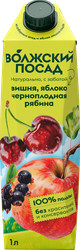 Нектар ВОЛЖСКИЙ ПОСАД Яблоко, вишня, черноплодная рябина, 1л, фото