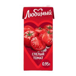Нектар ЛЮБИМЫЙ Томатный с солью и мякотью, 0.95л, изображение