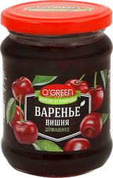 Варенье O`GREEN Домашнее из вишни, 325г, картинка