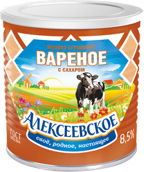 Молоко сгущенное АЛЕКСЕЕВСКОЕ Вареное 8,5%, без змж ГОСТ, 360г, фото