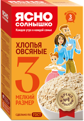 Хлопья овсяные ЯСНО СОЛНЫШКО №3, 350г, крупный план