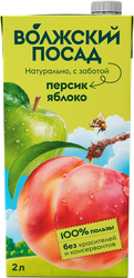 Нектар ВОЛЖСКИЙ ПОСАД Яблоко, персик, 2л, фотография