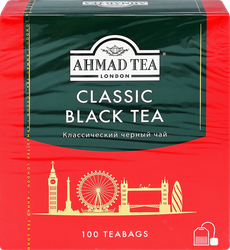 Чай черный AHMAD TEA Классический, 100х2г, крупный план