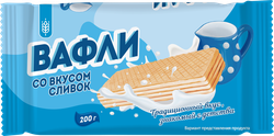 Вафли ПРАВИЛЬНОЕ РЕШЕНИЕ со вкусом сливок, 200г, детальное фото