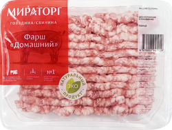 Фарш из свинины и говядины МИРАТОРГ Домашний, рубленый, категория Б, 400г, детальное фото