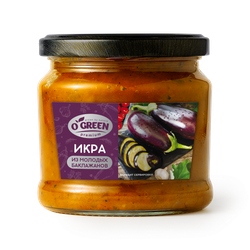 Икра из молодых баклажанов O`GREEN Premium, 420г, детальное фото