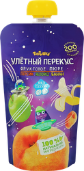 Пюре ТОПТЫШКА Улетный перекус персик, яблоко и банан, с 3 лет, 200г, детальное фото