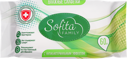 Салфетки влажные SOFITA антибактериальные, 60шт, детальное фото