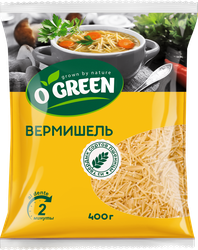 Макаронные изделия O`GREEN Вермишель, группа А высший сорт, 400г, картинка