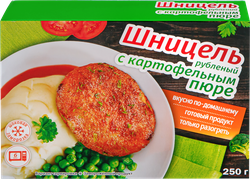 Шницель рубленый с картофельным пюре, 250г, фотография