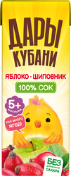 Сок фруктово-ягодный ДАРЫ КУБАНИ Яблоко и шиповник, с 5 месяцев, 200мл, вид
