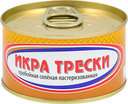 Икра трески НЕВОД пастеризованная, 120г, вид