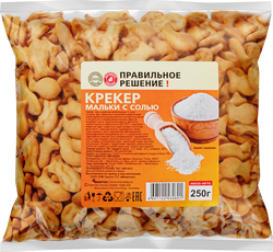 Крекер ПРАВИЛЬНОЕ РЕШЕНИЕ! Мальки с солью, 250г, крупный план