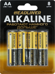 Батарейка алкалиновая HEADLINER АА, Арт. LR6-8В, 8шт, картинка