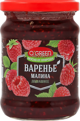 Варенье O`GREEN из малины, 325г, детальное фото