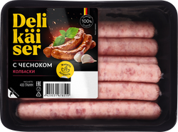 Колбаски свиные DELIKAISER с чесноком, 400г, детальное фото