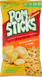 Картофельная соломка ПОМСТИКС со вкусом сыра и лука, 100г, картинка