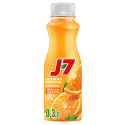 Сок J7 Апельсин с мякотью, 0.3л, вид