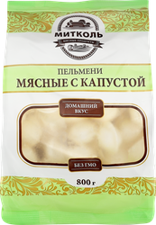 Пельмени МИТКОЛЬ Мясные с капустой, 800г, изображение