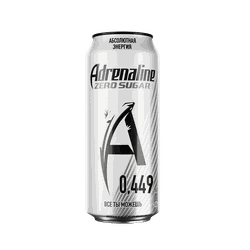 Напиток энергетический ADRENALINE Rush Zero Silver тонизирующий газированный, 0.449л, детальное фото