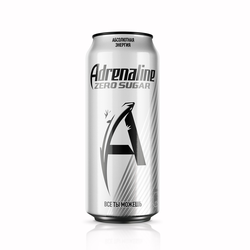 Напиток энергетический ADRENALINE Rush Zero Silver тонизирующий газированный, 0.449л, детальное фото