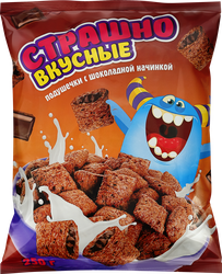 Сухой завтрак СТРАШНО ВКУСНЫЕ Подушечки с шоколадной начинкой, 250г, вид