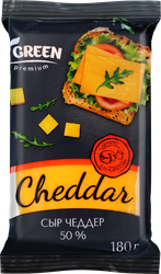 Сыр O`GREEN PREMIUM Чеддер 50%, 180г, детальное фото