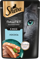 Корм консервированный для кошек SHEBA Нежный паштет в желе Лосось, 75г, фото