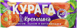 Батончик КРЕМЛИНА Курага с арахисом, льном и витаминами, глазированный, 30г, крупный план