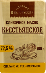 Масло сладкосливочное МСЗ ЩУЧИНСКИЙ Крестьянское 72,5%, без змж, 180г, изображение