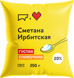 Сметана ИРБИТСКИЙ 20%, без змж, 350г, картинка