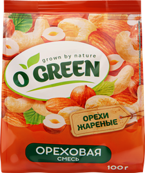 Смесь ореховая O`GREEN жареная, 100г, фото