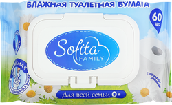 Бумага туалетная влажная SOFITA, 60шт, фотография