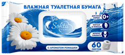 Бумага туалетная влажная SOFITA, 60шт, вид