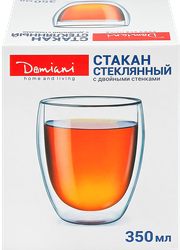 Стакан стеклянный с двойными стенками, 350мл, крупный план
