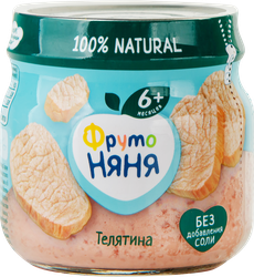 Пюре мясное ФРУТОНЯНЯ Телятина, с 6 месяцев, 80г, изображение