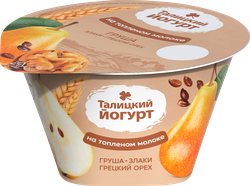 Йогурт ТАЛИЦКОЕ Груша, грецкий орех, на топленом молоке 8%, без змж, 125г, фотография