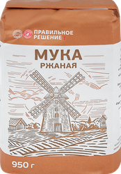 Мука ржаная хлебопекарная ПРАВИЛЬНОЕ РЕШЕНИЕ ГОСТ, 950г, детальное фото