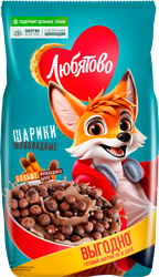 Готовый завтрак ЛЮБЯТОВО Шарики шоколадные, 500г, крупный план