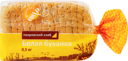 Хлеб ПОКРОВСКИЙ ХЛЕБ Белая буханка, в нарезке, 500г, крупный план